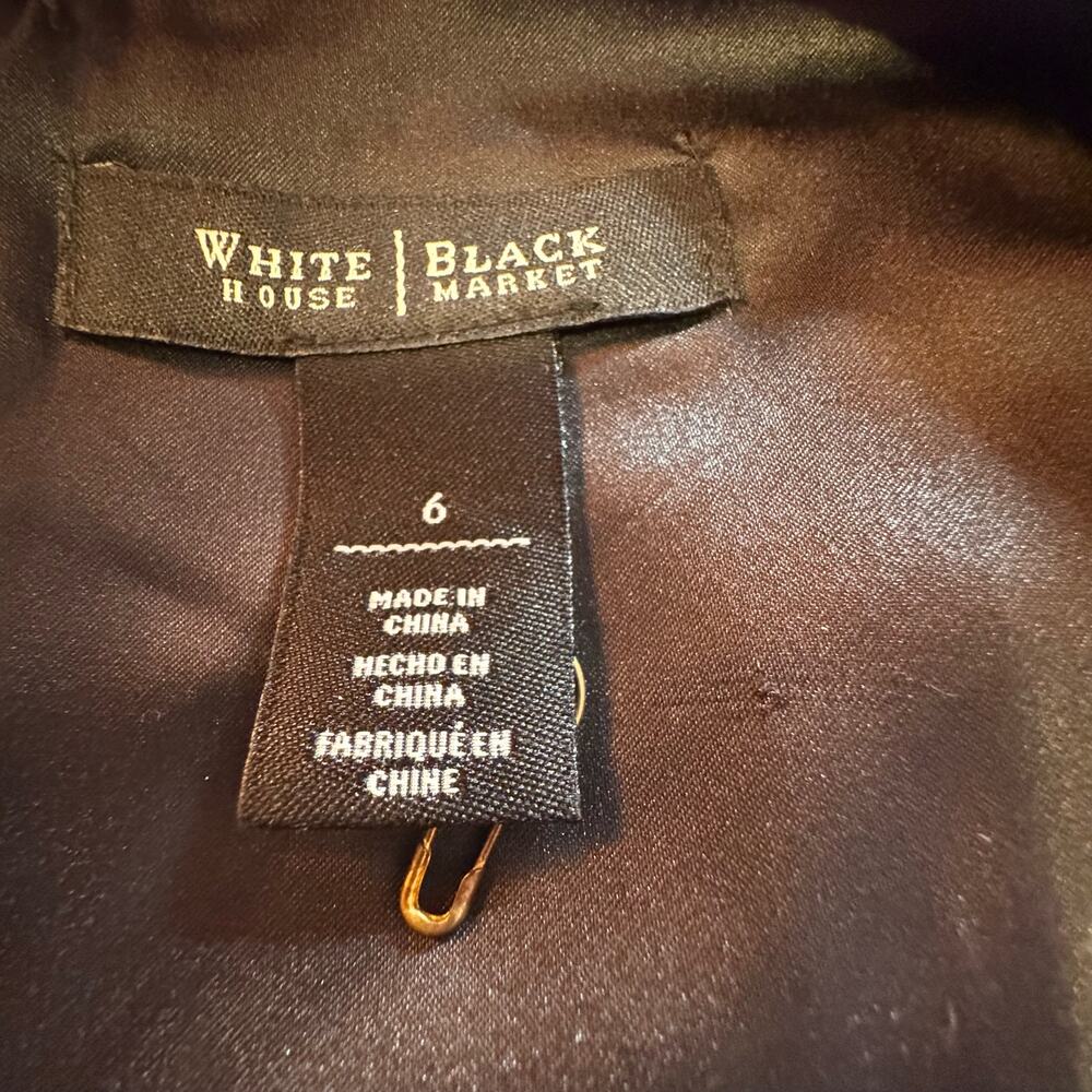 White House Black Market Genuine Leather Black Dress Size 6 - Picture 5 of 6